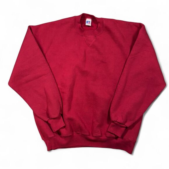Vintage 90s Russell Athletic Crewneck Sweatshirt Men’s Medium Red Made in USA - Picture 1 of 5
